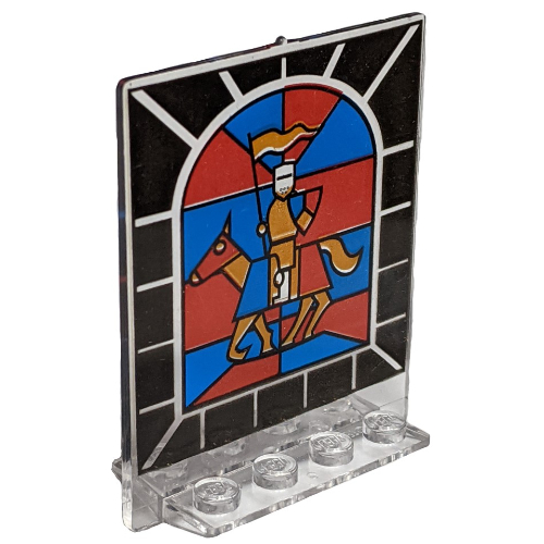 Visuel indicatif Rebrickable de Porte 2 x 5 x 5 pivotante, base plate avec motif imprimé chevalier vitrail (Door 2 x 5 x 5 Swivel, Flat Base with Stained Glass Knight Print)