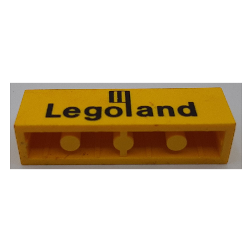 Visuel indicatif Rebrickable de Brique 1 x 4 avec motif imprimé noir 'Legoland' (Brick 1 x 4 with Black 'Legoland' Logo Print)