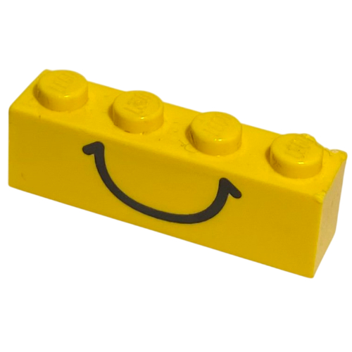 Visuel indicatif Rebrickable de Brique 1 x 4 avec motif imprimé sourire noir (Brick 1 x 4 with Black Smile Print)