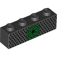 Visuel indicatif Rebrickable de Brique 1 x 4 avec motif imprimé symbole Ninjago vert (Brick 1 x 4 with Green Ninjago Symbol Print)