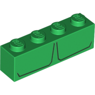 Visuel indicatif Rebrickable de Brique 1 x 4 avec 2 rayures noires imprimé (Hulk haut torse) (Brick 1 x 4 with 2 Black Stripes Print (Hulk Top Torso))