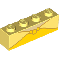 Visuel indicatif Rebrickable de Brique 1 x 4 avec motif imprimé Belle robe (Brick 1 x 4 with Belle Dress Print)
