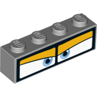 Brique 1 x 4 avec yeux bleus en cadre noir motif imprimé (Brick 1 x 4 with Blue Eyes In Black Frame Print)