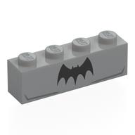 Visuel indicatif Rebrickable de Brique 1 x 4 avec poitrine, motif imprimé noir Batman Logo (Brick 1 x 4 with Chest, Black Batman Logo Print)