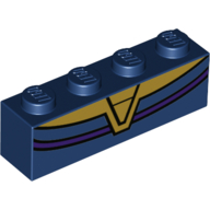 Visuel indicatif Rebrickable de Brique 1 x 4 avec motif imprimé costume Thanos (Brick 1 x 4 with Thanos Suit Print)