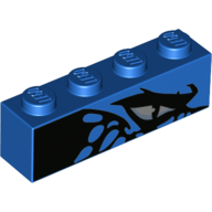 Visuel indicatif Rebrickable de Brique 1 x 4 avec motif Dragon œil imprimé (Brick 1 x 4 with Dragon Eye Print)