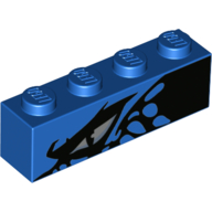 Visuel indicatif Rebrickable de Brique 1 x 4 avec motif Dragon œil imprimé (Brick 1 x 4 with Dragon Eye Print)