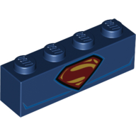 Visuel indicatif Rebrickable de Brique 1 x 4 avec le logo du coffre de Superman (Brick 1 x 4 with Superman Chest Logo)