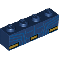Visuel indicatif Rebrickable de Brique 1 x 4 avec Superman Abs, motif imprimé ceinture (Brick 1 x 4 with Superman Abs, Belt Print)