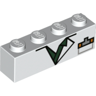 Visuel indicatif Rebrickable de Brique 1 x 4 avec manteau de laboratoire motif imprimé, badge d'identification (Brick 1 x 4 with Lab Coat Print, ID Badge)