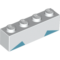 Visuel indicatif Rebrickable de Brique 1 x 4 avec motif imprimé smoking (Brick 1 x 4 with Tuxedo Print)