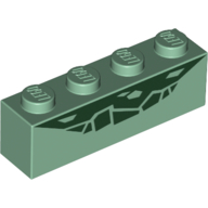 Visuel indicatif Rebrickable de Brique 1 x 4 avec motif imprimé échelle raptor (Brick 1 x 4 with Raptor Scale Print)