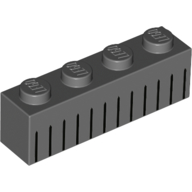 Visuel indicatif Rebrickable de Brique 1 x 4 avec des lignes noires verticales motif imprimé (Brick 1 x 4 with Vertical Black Lines Print)