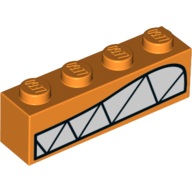 Visuel indicatif Rebrickable de Brique 1 x 4 avec la bouche en colère, les dents pointues motif imprimé (Brick 1 x 4 with Angry Mouth, Sharp Teeth Print)