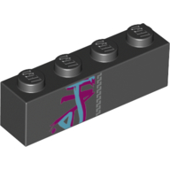 Visuel indicatif Rebrickable de Brique 1 x 4 avec fermeture à glissière, bleu moyen / violet foncé Motif imprimé (Brick 1 x 4 with Zipper, Medium Blue/Dark Purple Spots Print)