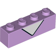 Visuel indicatif Rebrickable de Brique 1 x 4 avec motif imprimé Triangle blanc (Brick 1 x 4 with White Triangle Print)