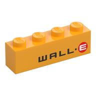 Visuel indicatif Rebrickable de Brique 1 x 4 avec motif imprimé 'WALL.E' (Brick 1 x 4 with 'WALL.E' Print)