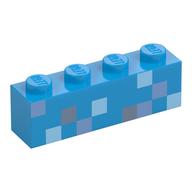 Visuel indicatif Rebrickable de Brique 1 x 4 avec motif imprimé bleu clair/gris bleuté clair/gris bleuté foncé (Minecraft pixélisé) (Brick 1 x 4 with Bright Light Blue/Light Bluish Grey/Dark Bluish Grey Squares (Minecraft Pixelated) Print)