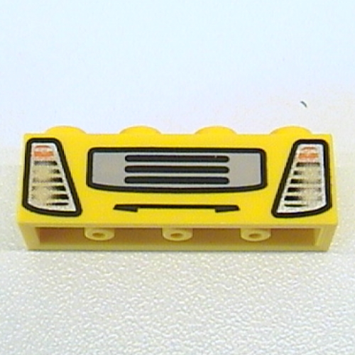 Visuel indicatif Rebrickable de Brique 1 x 4 avec des phares de camion et grille motif imprimé (Brick 1 x 4 with Truck Headlights and Grille Print)