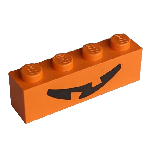 Visuel indicatif Rebrickable de Brique 1 x 4 avec citrouille jack o 'lanterne bouche motif imprimé (Brick 1 x 4 with Pumpkin Jack O' Lantern Mouth Print)