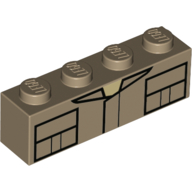 Visuel indicatif Rebrickable de Brique 1 x 4 avec gilet/chemise, imprimé poches (Brick 1 x 4 with Vest/Shirt, Pockets Print)