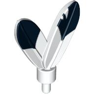 Accessoires Plume / Plumes avec connecteur et pointe noire sur un côté Uniquement motif imprimé (Headwear Accessory Plume / Feathers with Pin and Black Tip on One Side Only Print)