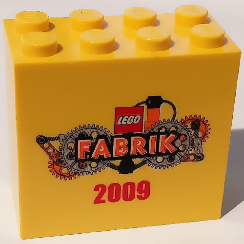 Visuel indicatif Rebrickable de Brique 2 x 4 x 3 avec motif imprimé 'LEGO FABRIK 2009' (Brick 2 x 4 x 3 with 'LEGO FABRIK 2009' Print)