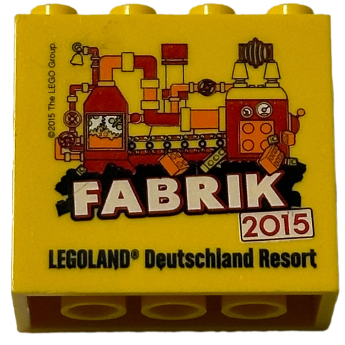 Visuel indicatif Rebrickable de Brique 2 x 4 x 3 avec motif imprimé 'LEGOLAND Deutschland Resort 2015' (Brick 2 x 4 x 3 with 'LEGOLAND Deutschland Resort 2015' Print)