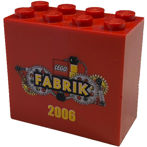 Visuel indicatif Rebrickable de Brique 2 x 4 x 3 avec motif imprimé 'LEGO FABRIK 2006' (Brick 2 x 4 x 3 with 'LEGO FABRIK 2006' Print)