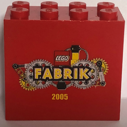 Visuel indicatif Rebrickable de Brique 2 x 4 x 3 avec motif imprimé 'LEGO FABRIK 2005' (Brick 2 x 4 x 3 with 'LEGO FABRIK 2005' Print)