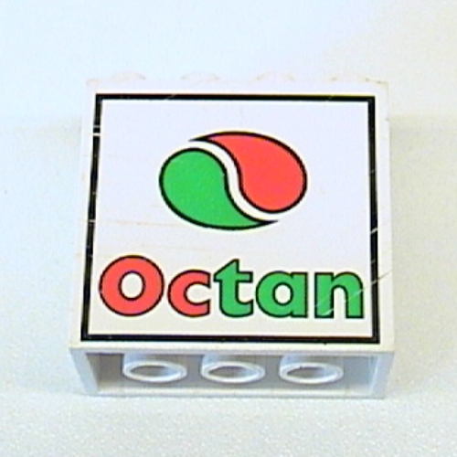Visuel indicatif Rebrickable de Brique 2 x 4 x 3 avec motif imprimé Octan Logo (Brick 2 x 4 x 3 with Octan Logo Print)