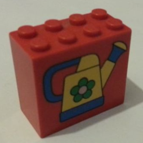Visuel indicatif Rebrickable de Brique 2 x 4 x 3 avec arrosoir motif imprimé (Brick 2 x 4 x 3 with Watering Can Print)