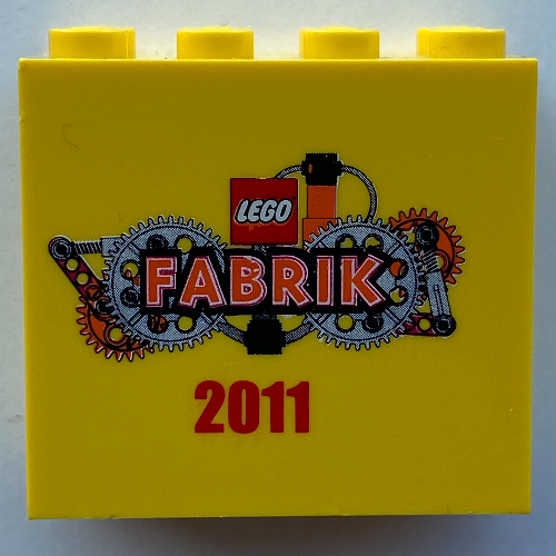Visuel indicatif Rebrickable de Brique 2 x 4 x 3 avec motif imprimé 'LEGO FABRIK 2011' (Brick 2 x 4 x 3 with 'LEGO FABRIK 2011' Print)