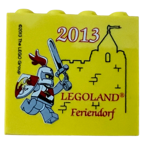Visuel indicatif Rebrickable de Brique 2 x 4 x 3 avec 'LEGOLAND Feriendorf 2013', motif imprimé chevalier (Brick 2 x 4 x 3 with 'LEGOLAND Feriendorf 2013', Knight Print)