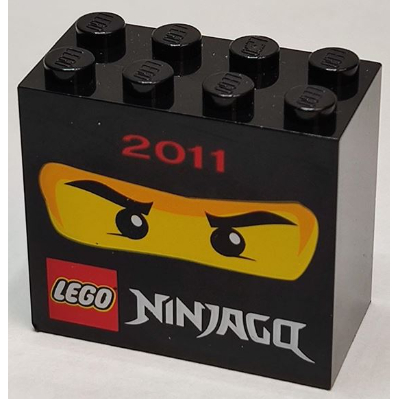 Visuel indicatif Rebrickable de Brique 2 x 4 x 3 avec motif imprimé '2011 Ninjago' (Brick 2 x 4 x 3 with '2011 Ninjago' Print)