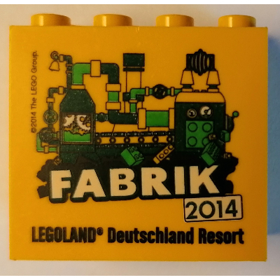 Visuel indicatif Rebrickable de Brique 2 x 4 x 3 avec motif imprimé 'LEGOLAND Deutschland Resort FABRIK 2014' (Brick 2 x 4 x 3 with 'LEGOLAND Deutschland Resort FABRIK 2014' Print)