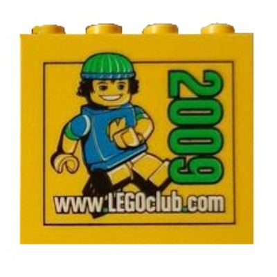 Visuel indicatif Rebrickable de Brique 2 x 4 x 3 avec motif imprimé 'www.LEGOclub.com 2009' (Brick 2 x 4 x 3 with 'www.LEGOclub.com 2009' Print)