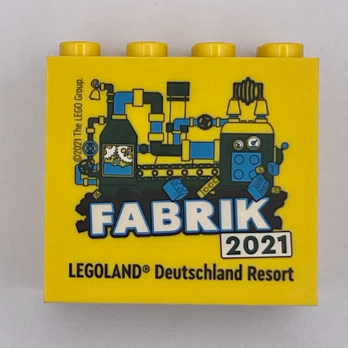 Visuel indicatif Rebrickable de Brique 2 x 4 x 3 avec 'LEGOLAND Deutschland Resort FABRIK 2021' (Brick 2 x 4 x 3 with 'LEGOLAND Deutschland Resort FABRIK 2021')