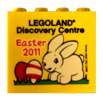 Visuel indicatif Rebrickable de Brique 2 x 4 x 3 avec motif imprimé 'LEGOLAND Discovery Centre Easter 2011' (Brick 2 x 4 x 3 with 'LEGOLAND Discovery Centre Easter 2011' Print)