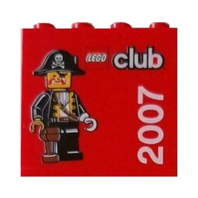 Visuel indicatif Rebrickable de Brique 2 x 4 x 3 avec motif imprimé 'LEGO club 2007' (Brick 2 x 4 x 3 with 'LEGO club 2007' Print)
