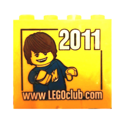 Visuel indicatif Rebrickable de Brique 2 x 4 x 3 avec motif imprimé 'www.LEGOclub.com 2011' (Brick 2 x 4 x 3 with 'www.LEGOclub.com 2011' Print)