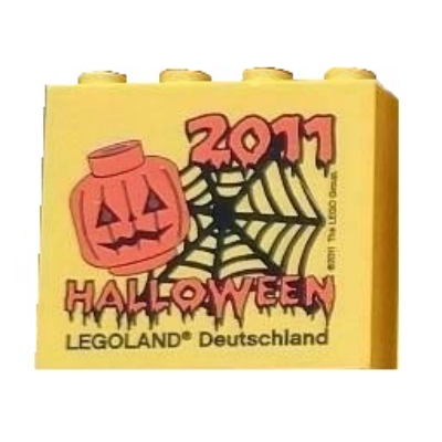 Visuel indicatif Rebrickable de Brique 2 x 4 x 3 avec motif imprimé 'LEGOLAND Deutschland HALLOWEEN 2011' (Brick 2 x 4 x 3 with 'LEGOLAND Deutschland HALLOWEEN 2011' Print)