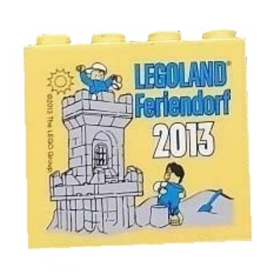 Visuel indicatif Rebrickable de Brique 2 x 4 x 3 avec motif imprimé 'LEGOLAND Feriendorf 2013 Castle' (Brick 2 x 4 x 3 with 'LEGOLAND Feriendorf 2013 Castle' Print)