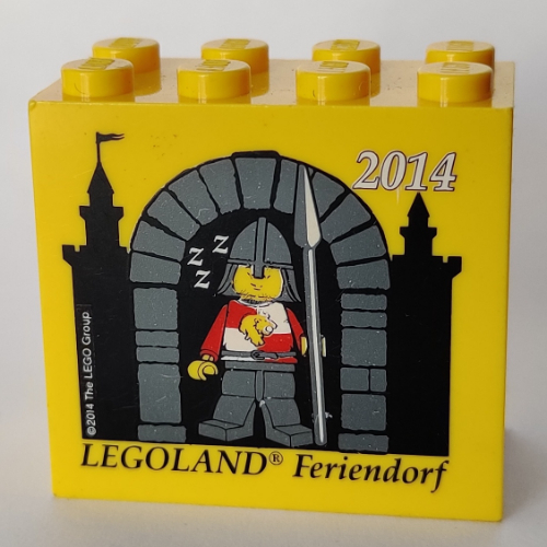 Visuel indicatif Rebrickable de Brique 2 x 4 x 3 avec motif imprimé 'LEGOLAND Feriendorf 2014 Castle' (Brick 2 x 4 x 3 with 'LEGOLAND Feriendorf 2014 Castle' Print)