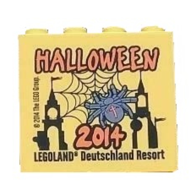 Visuel indicatif Rebrickable de Brique 2 x 4 x 3 avec motif imprimé 'LEGOLAND Deutschland HALLOWEEN 2014' (Brick 2 x 4 x 3 with 'LEGOLAND Deutschland HALLOWEEN 2014' Print)