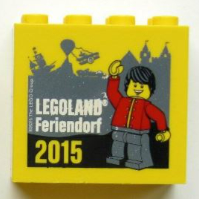 Visuel indicatif Rebrickable de Brique 2 x 4 x 3 avec motif imprimé 'LEGOLAND Feriendorf 2015 Doorman' (Brick 2 x 4 x 3 with 'LEGOLAND Feriendorf 2015 Doorman' Print)