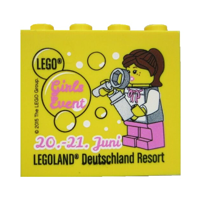 Visuel indicatif Rebrickable de Brique 2 x 4 x 3 avec inscription 'LEGOLAND Deutschland Resort LEGO Girls Event 20.-21. Juni' (Brick 2 x 4 x 3 with 'LEGOLAND Deutschland Resort LEGO Girls Event 20.-21. Juni' Print)