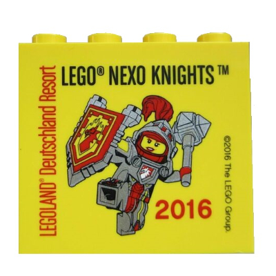 Visuel indicatif Rebrickable de Brique 2 x 4 x 3 avec motif imprimé 'LEGOLAND Deutschland Resort LEGO NEXO KNIGHTS 2016' (Brick 2 x 4 x 3 with 'LEGOLAND Deutschland Resort LEGO NEXO KNIGHTS 2016' Print)