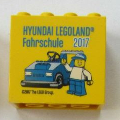 Visuel indicatif Rebrickable de Brique 2 x 4 x 3 avec motif imprimé 'HYUNDAI LEGOLAND Fahrschule 2017' (Brick 2 x 4 x 3 with 'HYUNDAI LEGOLAND Fahrschule 2017' Print)