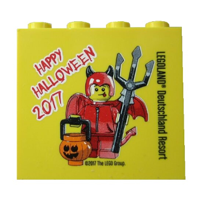 Visuel indicatif Rebrickable de Brique 2 x 4 x 3 avec motif imprimé 'LEGOLAND Deutschland Resort HAPPY HALLOWEEN 2017' (Brick 2 x 4 x 3 with 'LEGOLAND Deutschland Resort HAPPY HALLOWEEN 2017' Print)